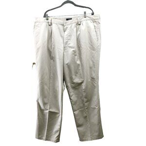 NWT Docker's Washed Chino Mens 44x30 Pleated‎ Front Relaxed No Wrinkle Beige